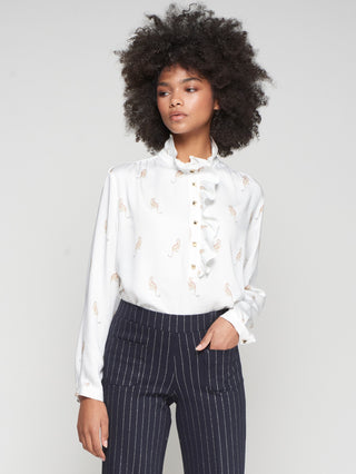 Villagallo Ruffle Neck Blouse