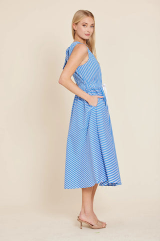 Dolce Cabo Long Stripe Dress Drawstring
