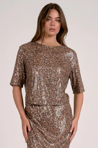 Elan Crewneck Sequin Top